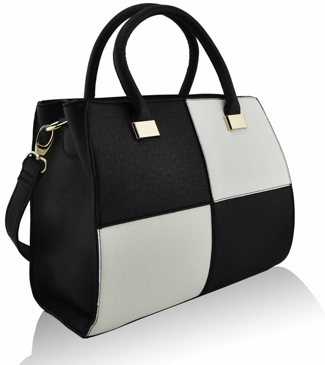 prada black and white handbag
