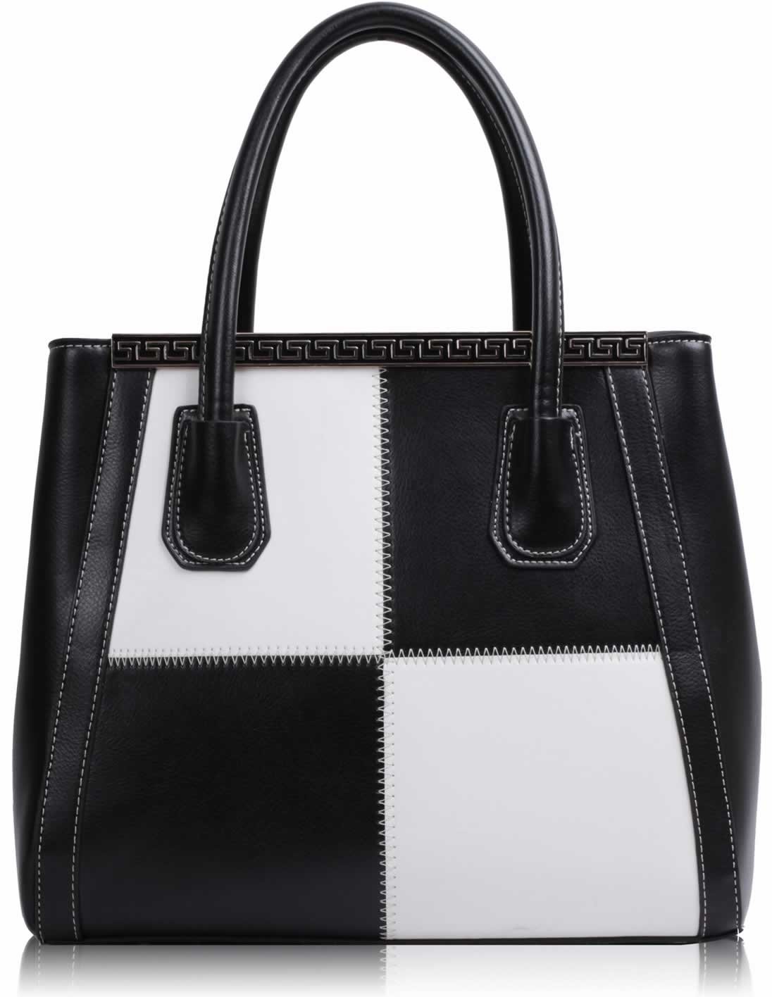 black and white leather handbags