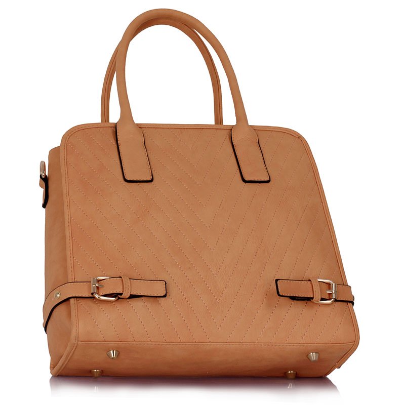 Wholesale Nude Buckle Detail Tote Bag