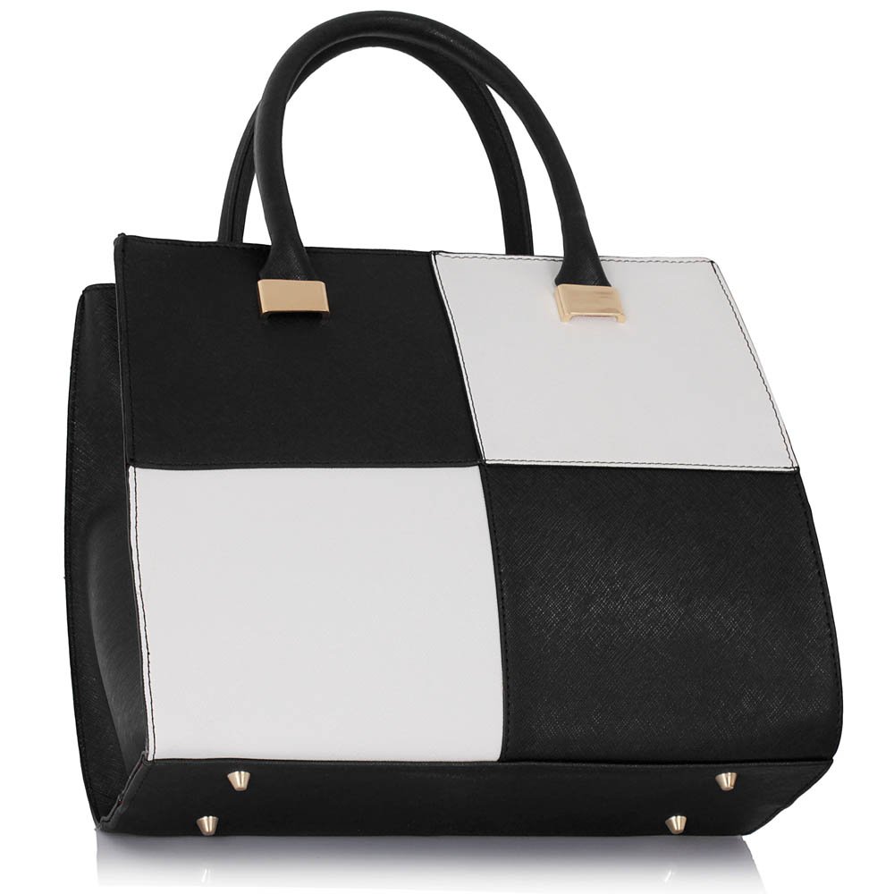 Wholesale Black / White Fashion Tote Handbag