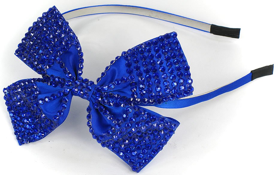 blue hair bow headband