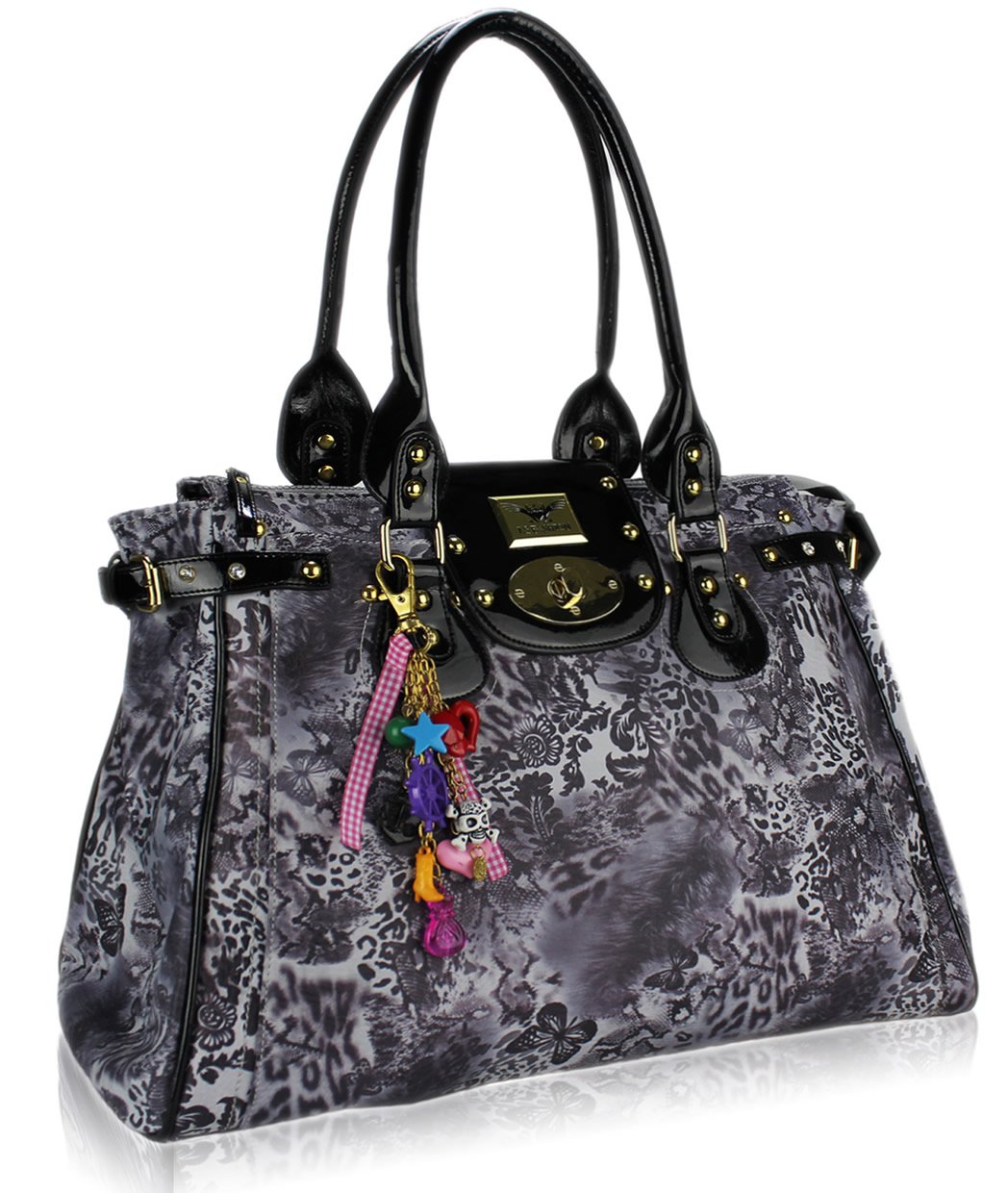 Home Sale ! LS4013 - Black Animal Print Tote Fashion Bag