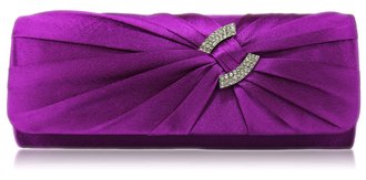 Wholesale B B Wholesale Purple Satin Clutch Bag With Crystal