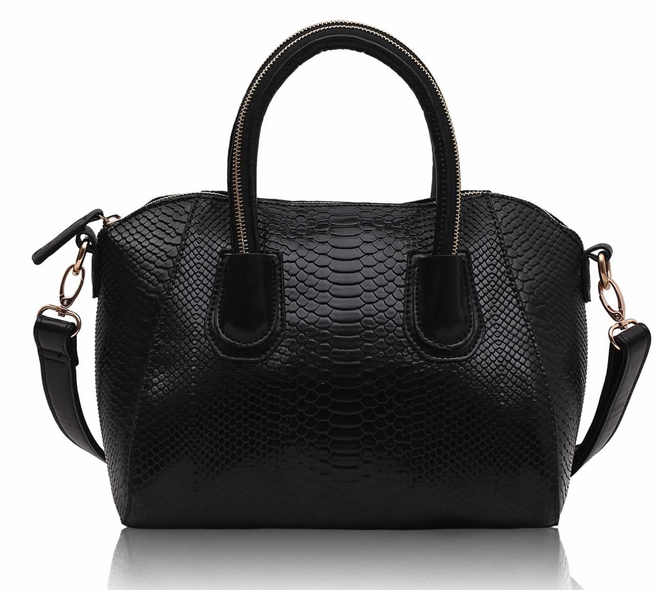 Wholesale Bags :: LS0049 - Black Snake Skin Effect Fashion Handbag ...