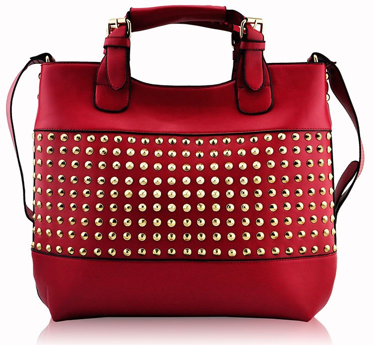 red studded purse