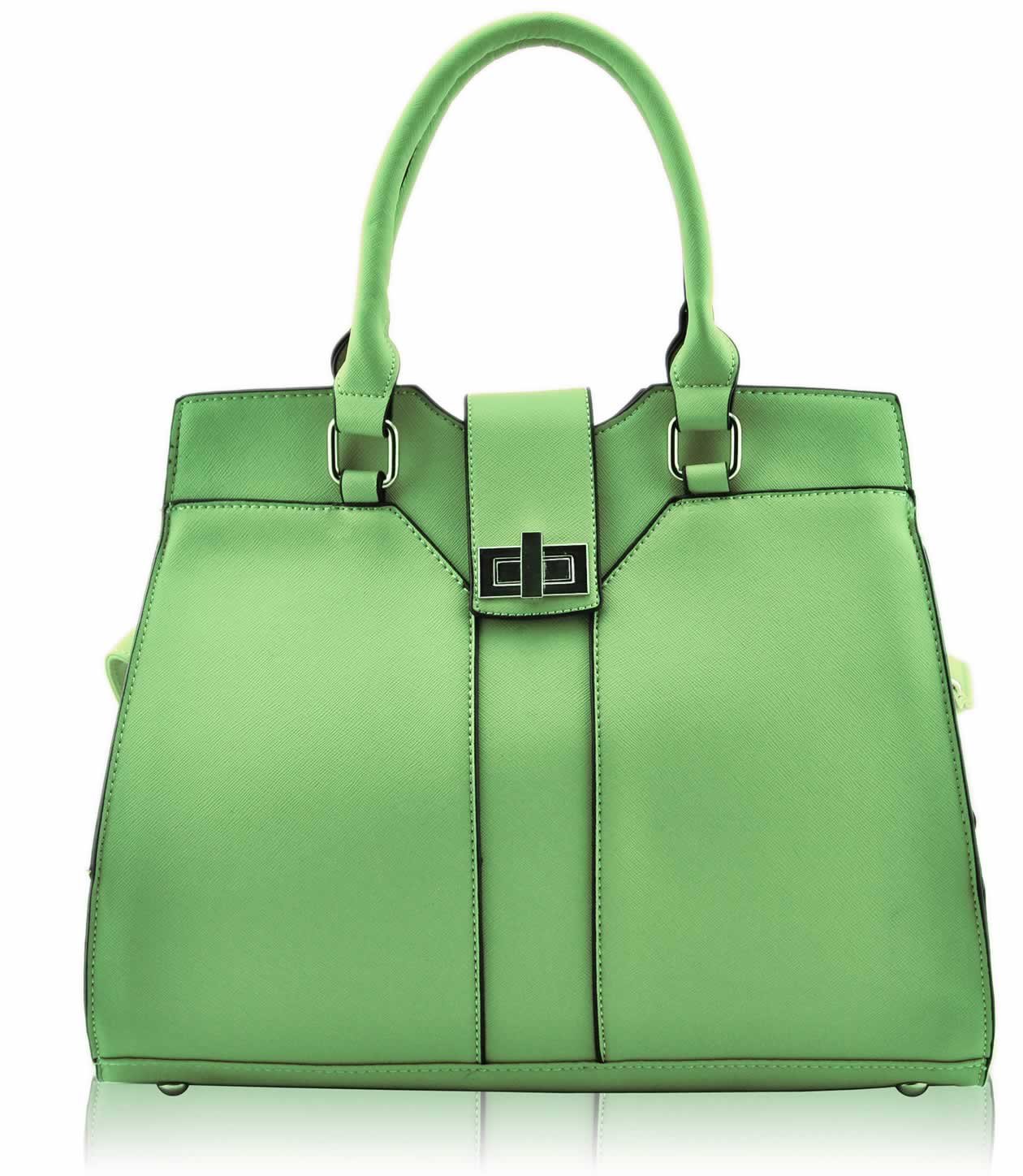 Wholesale Green Twist Lock Tote Bag