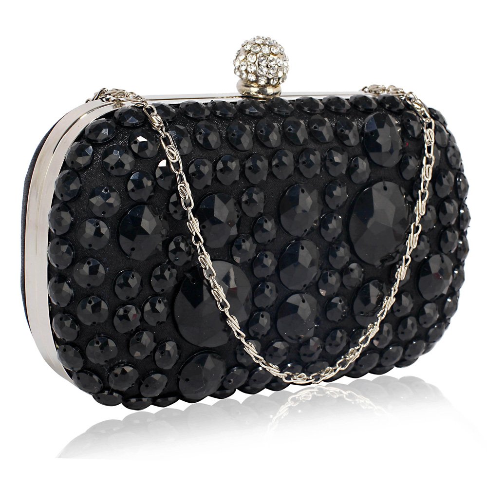 Wholesale & B2B Black Sparkly Crystal Satin Clutch purse Supplier & Manufacturer