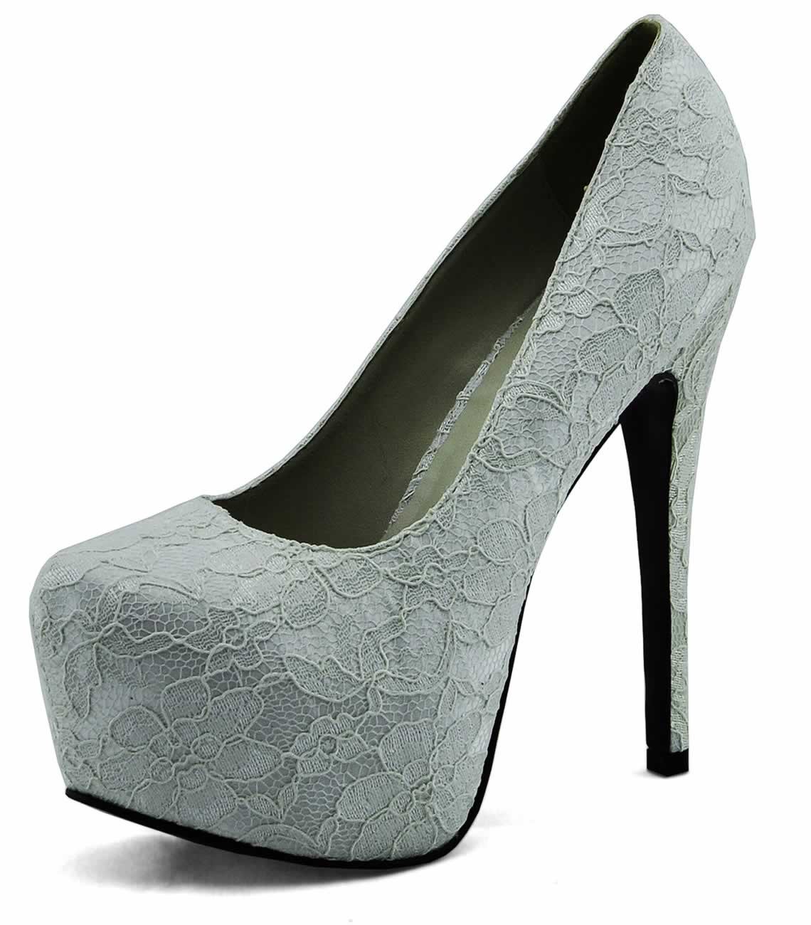 Wholesale Shoes :: LSS00125 - Ivory Lace Covered Platform ...