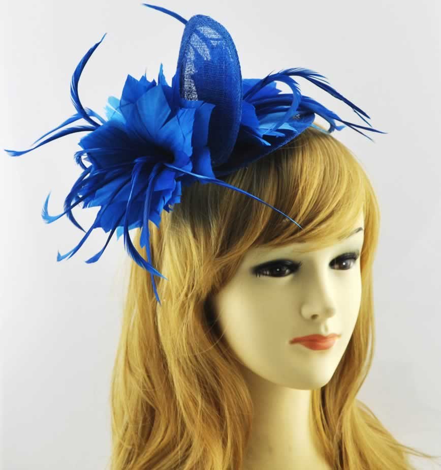 Wholesale Teal Feather Flower Headband