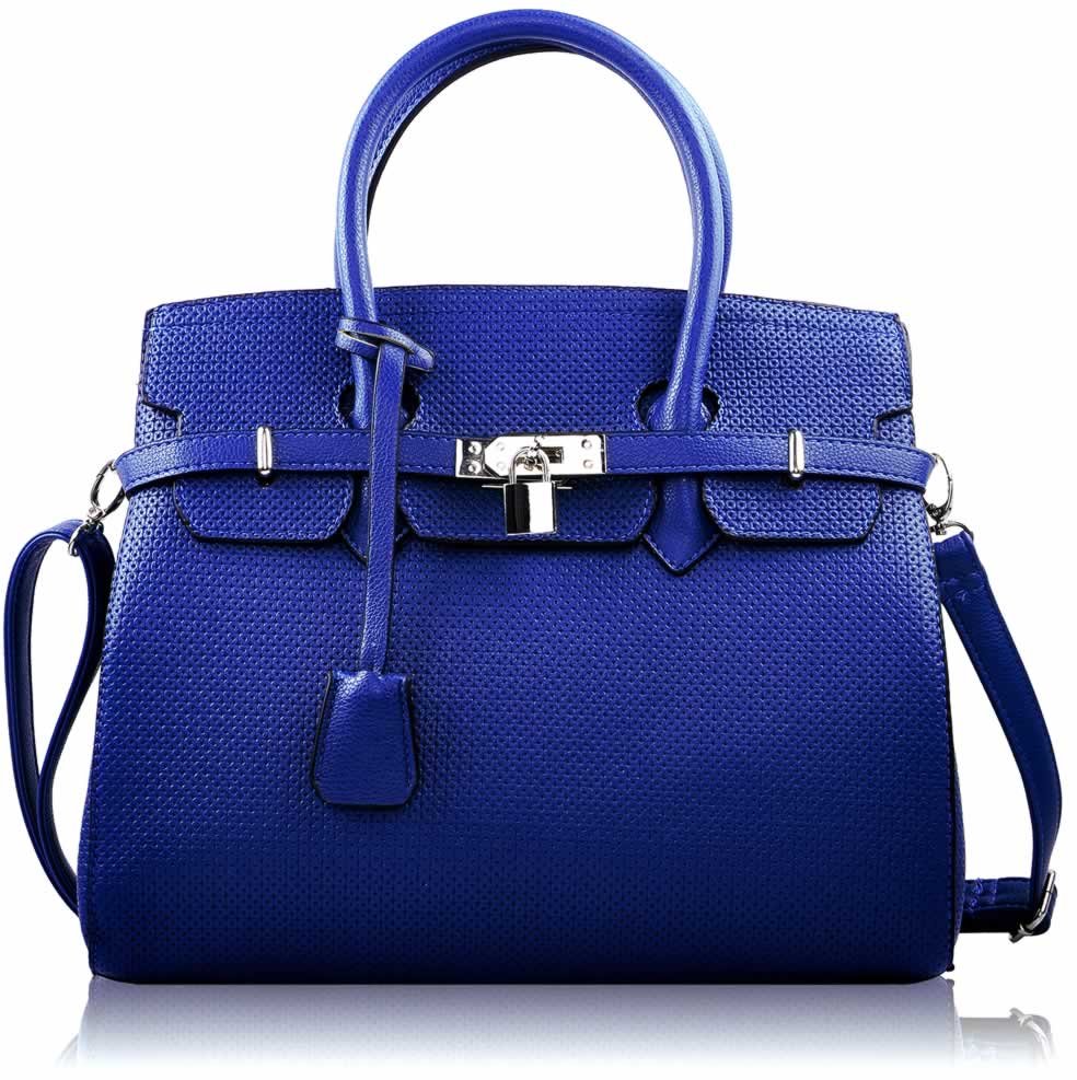 Wholesale Blue Padlock Tote With Long Strap