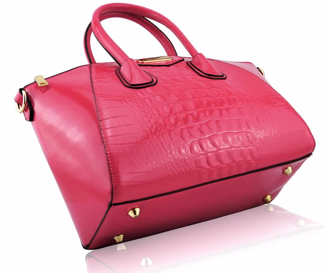 pink croc handbag