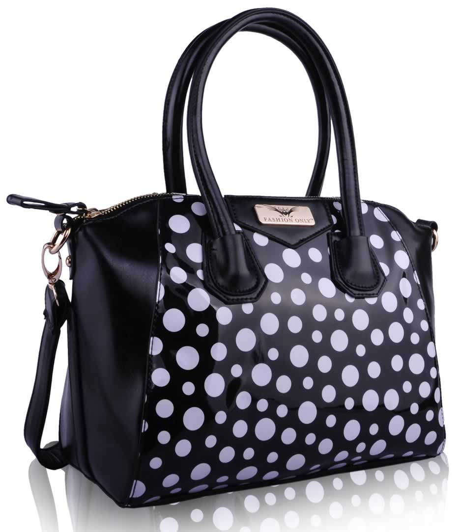 Wholesale Black Polka Dot Satchel Handbag