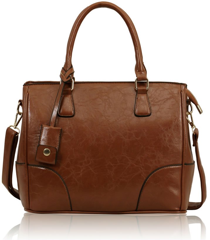 LS00120 - Brown Grab Handle Handbag