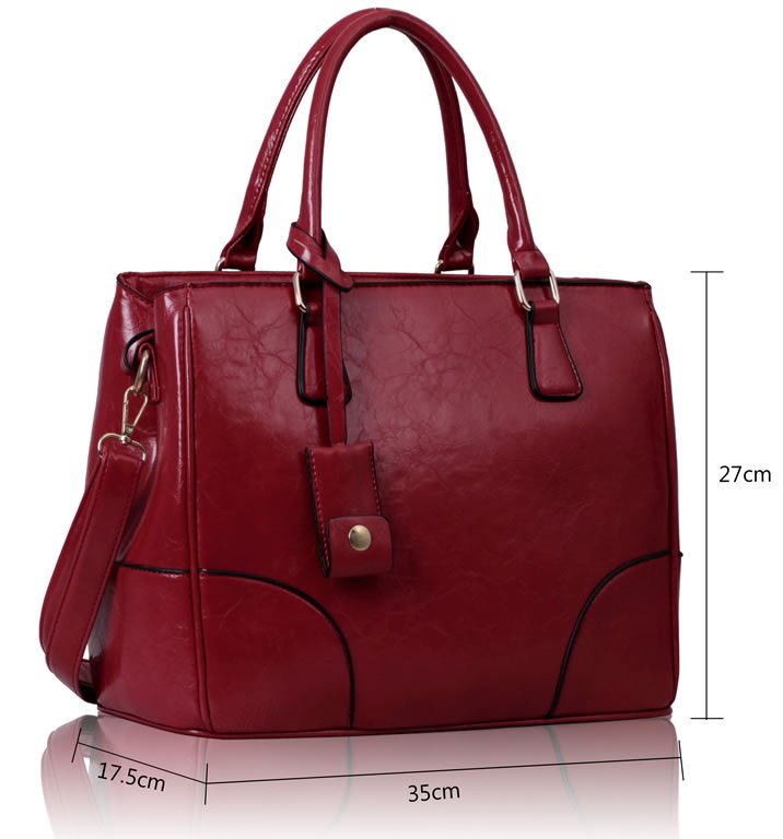 LS00120 - Red Grab Handle Handbag