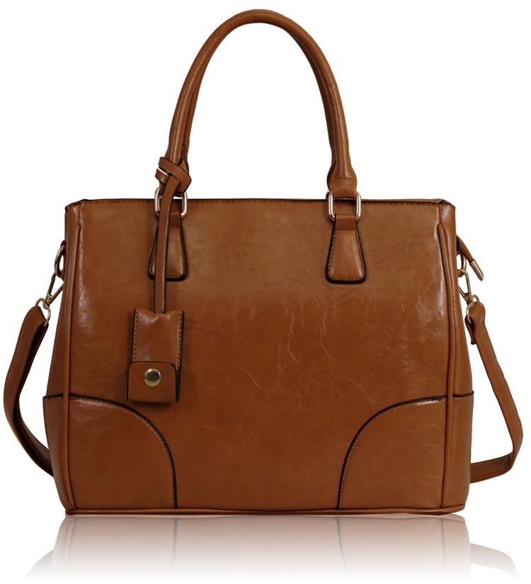 LS00120 - Tan Grab Handle Handbag