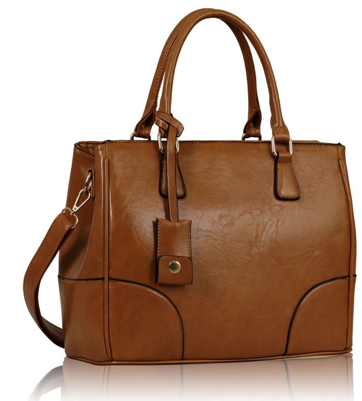 LS00120 - Tan Grab Handle Handbag