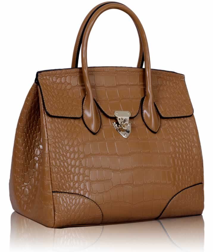 Download Wholesale Tan Mock Croc Tote Bag