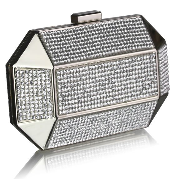 silver clutch bag bridal