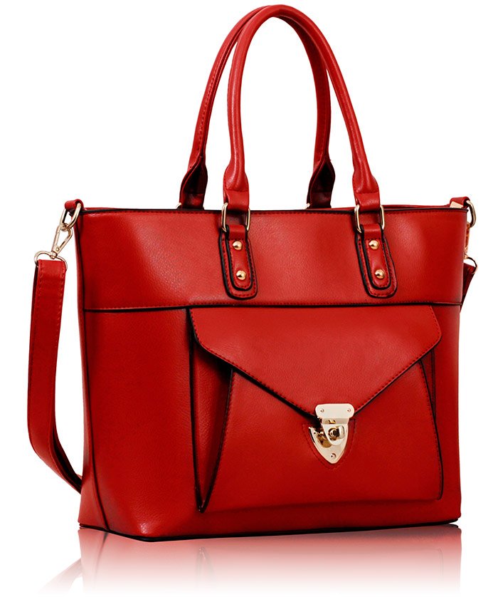 Red Metal Decoration Shoulder Bag