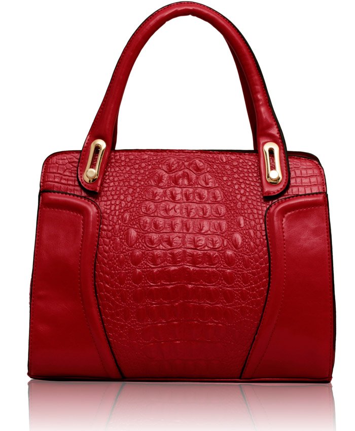 red croc clutch bag