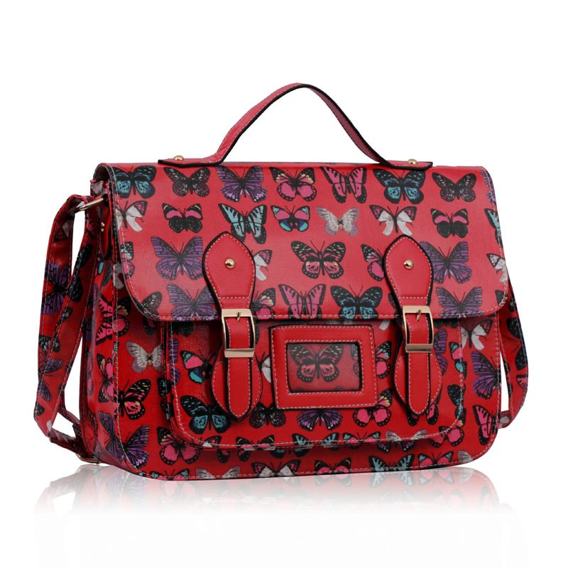 LS00226F - Red butterfly Design Satchel