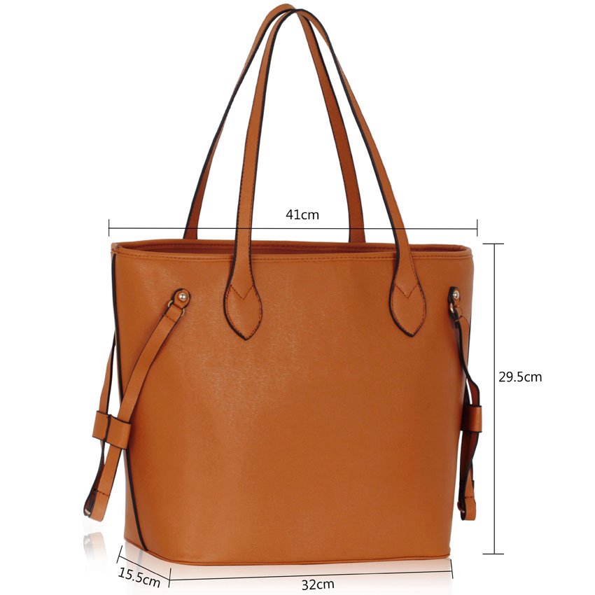 LS00298 - Brown Tote Shoulder Bag