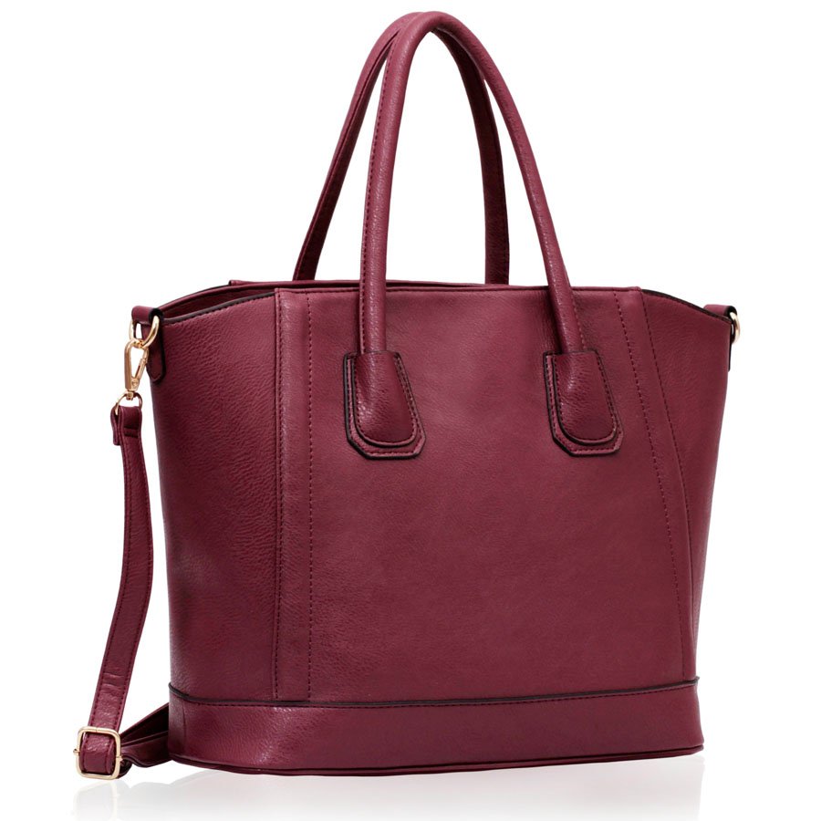 Purple Tote Bag With Long Strap