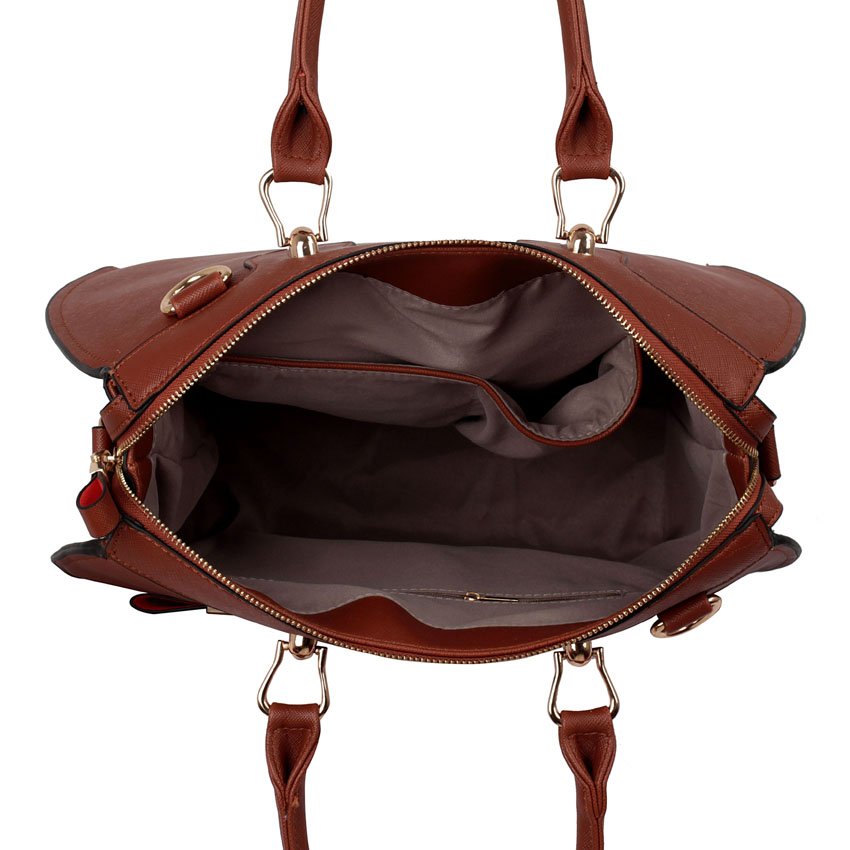 Brown Grab Shoulder Handbag