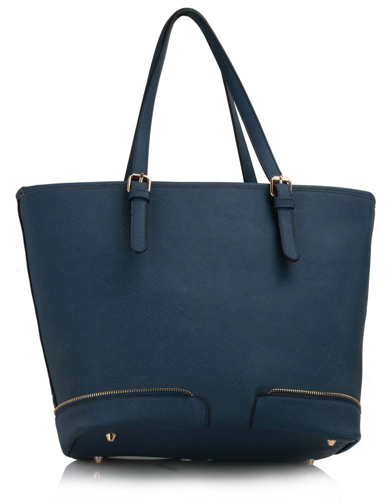 navy nylon tote bag