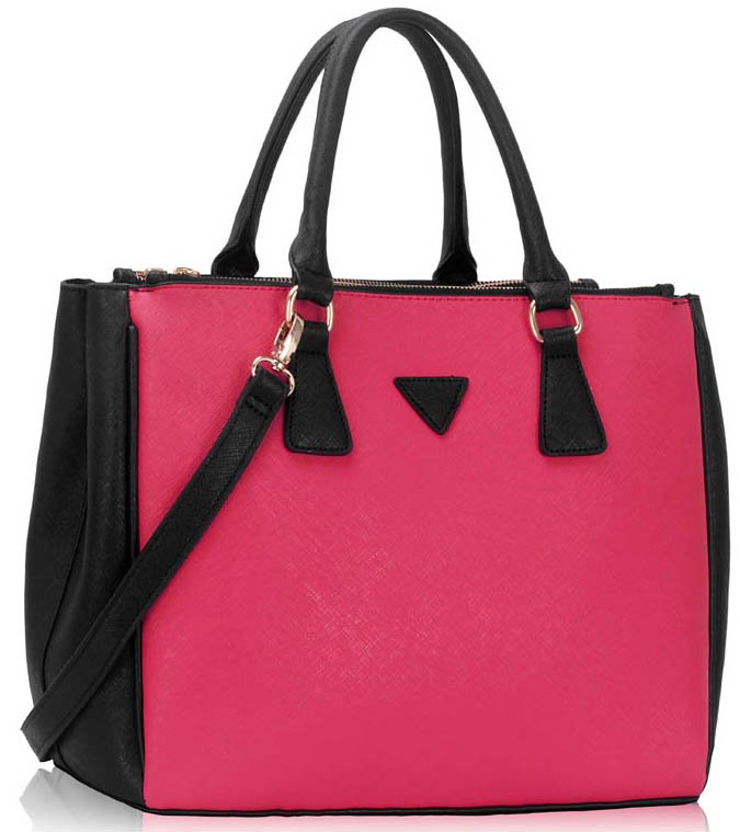 black pink tote bag