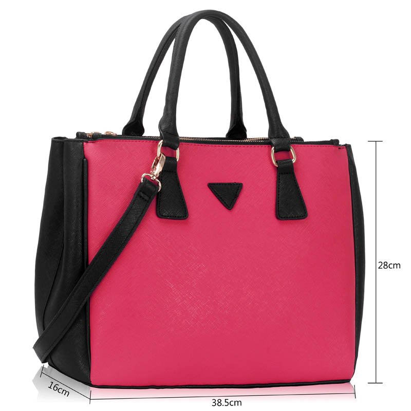 black pink tote bag