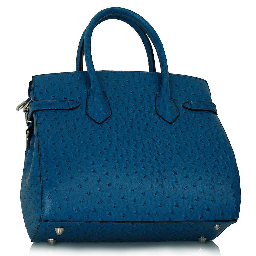 Wholesale Luxury Blue Ostrich Effect Tote Bag