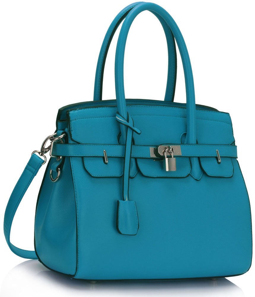 Wholesale Teal Padlock Tote With Long Strap