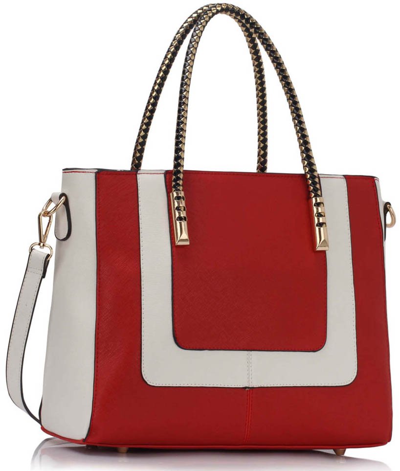 LS00318 - Red / White Tote Shoulder Bag