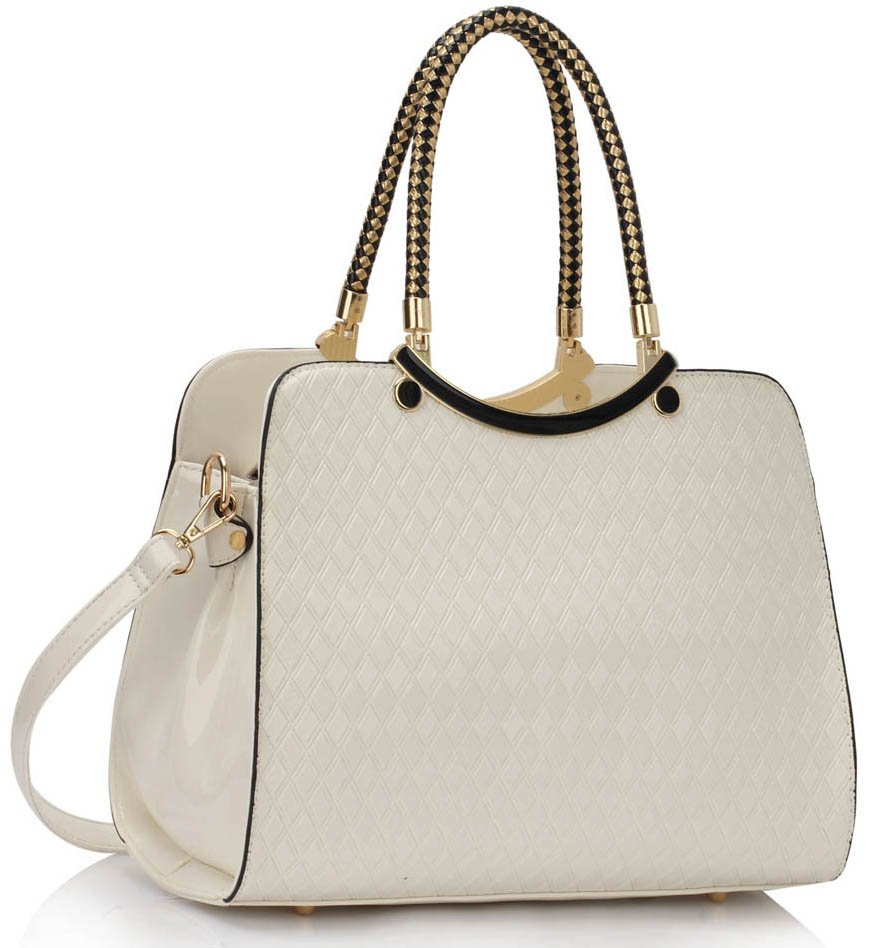 small white shoulder handbag