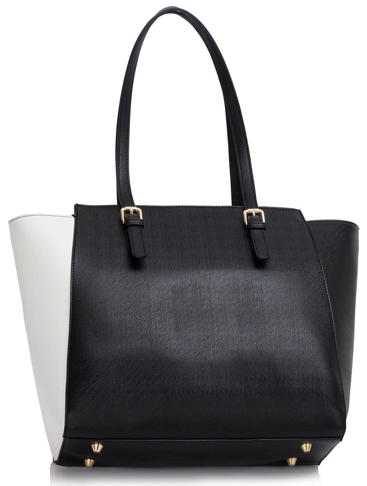 LS00464 - Black / White Tote Shoulder Bag
