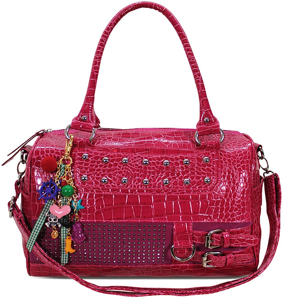 Download Wholesale Pink Mock Croc Diamante Shoulder Handbag