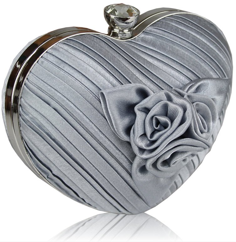 silver heart clutch