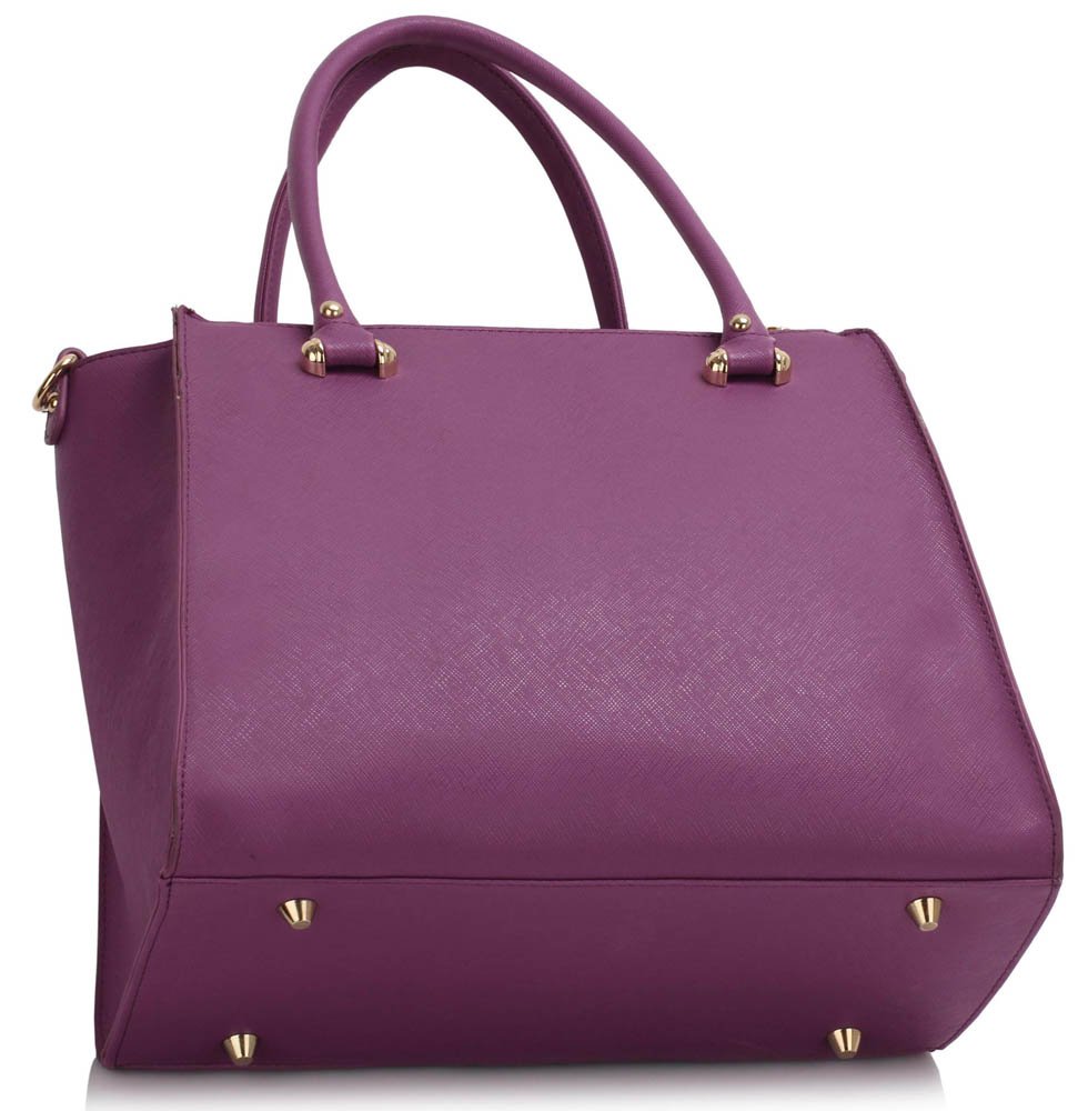 Ls00408 Purple Three Zipper Grab Bag