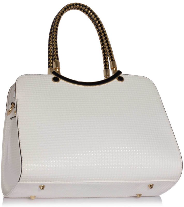 small white shoulder handbag