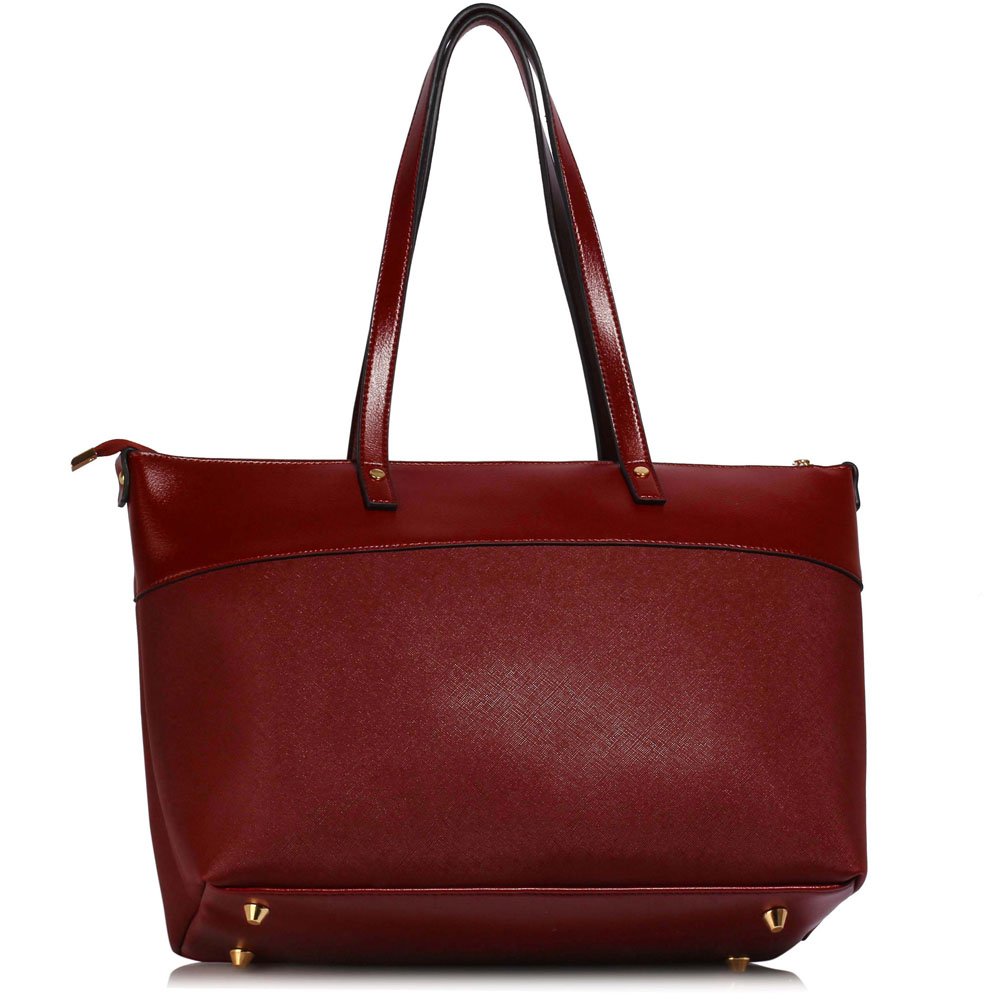 wholesale bags uk LS00121- Burgundy Grab Shoulder Handbag