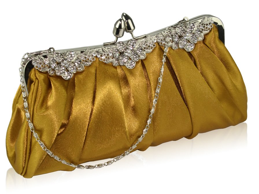 Wholesale Gold Sparkly Crystal Evening Clutch