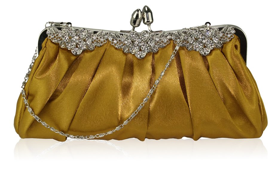 Wholesale Gold Sparkly Crystal Evening Clutch