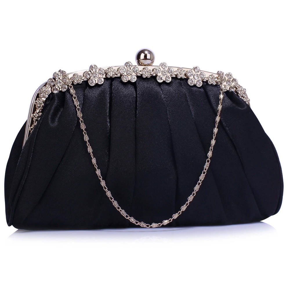 Wholesale Black Sparkly Crystal Evening Clutch