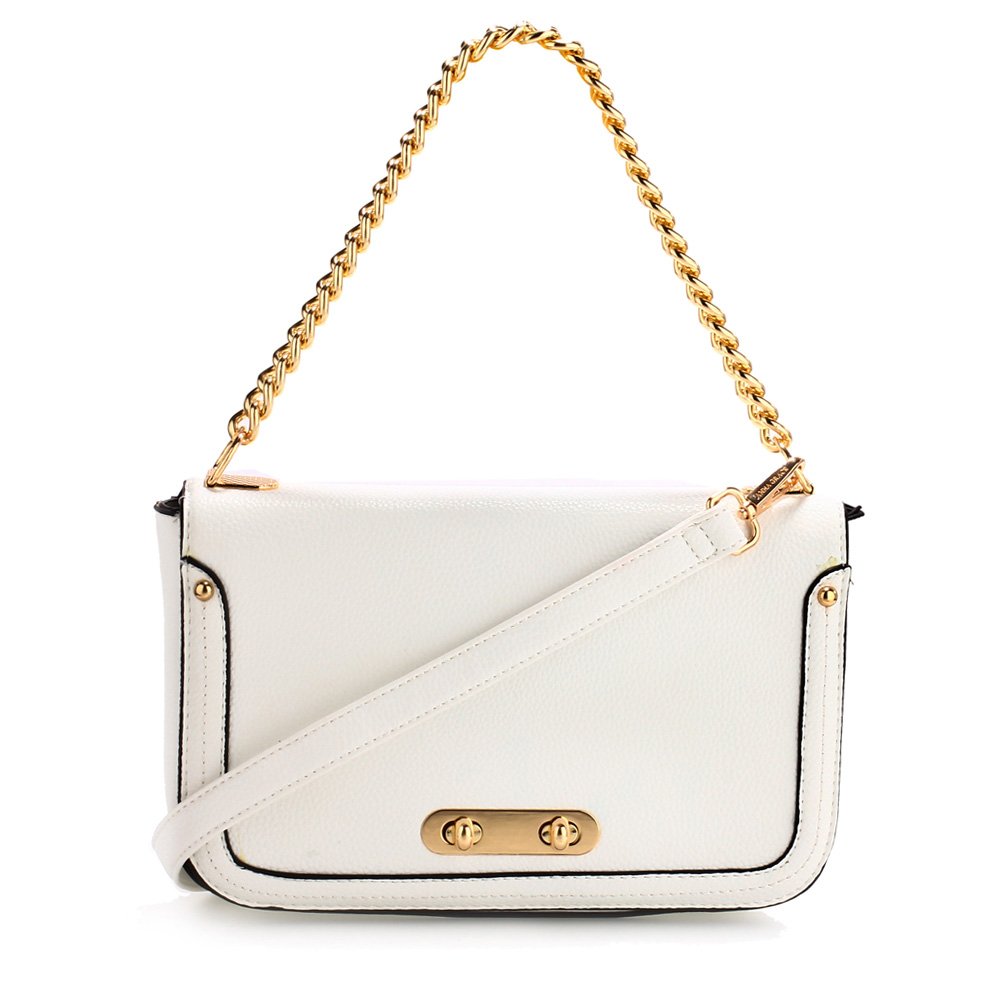 AG00560 - White Canvas Cross Body Bag School Messenger Shoulder Bag