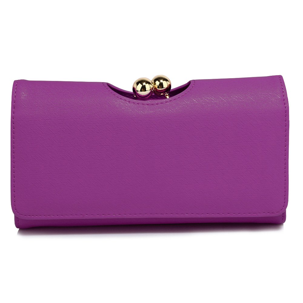 Purple Kisslock Clutch Wallet