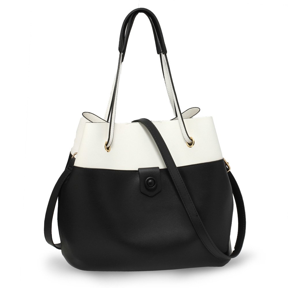 Wholesale Black / White Hobo Shoulder Bag AG00190B