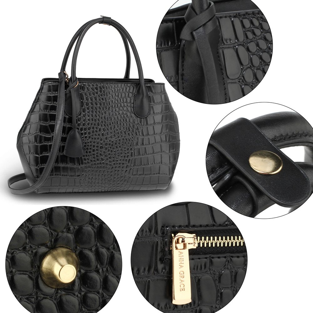 Wholesale Luxury Black Croc StyleTote Bag AG00644