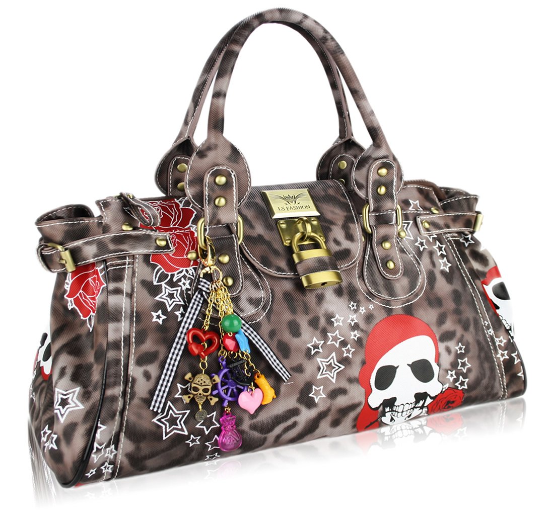 Sale ! :: Handbags on Sale :: LS2007 - L.S Brown Skull Animal Print ...