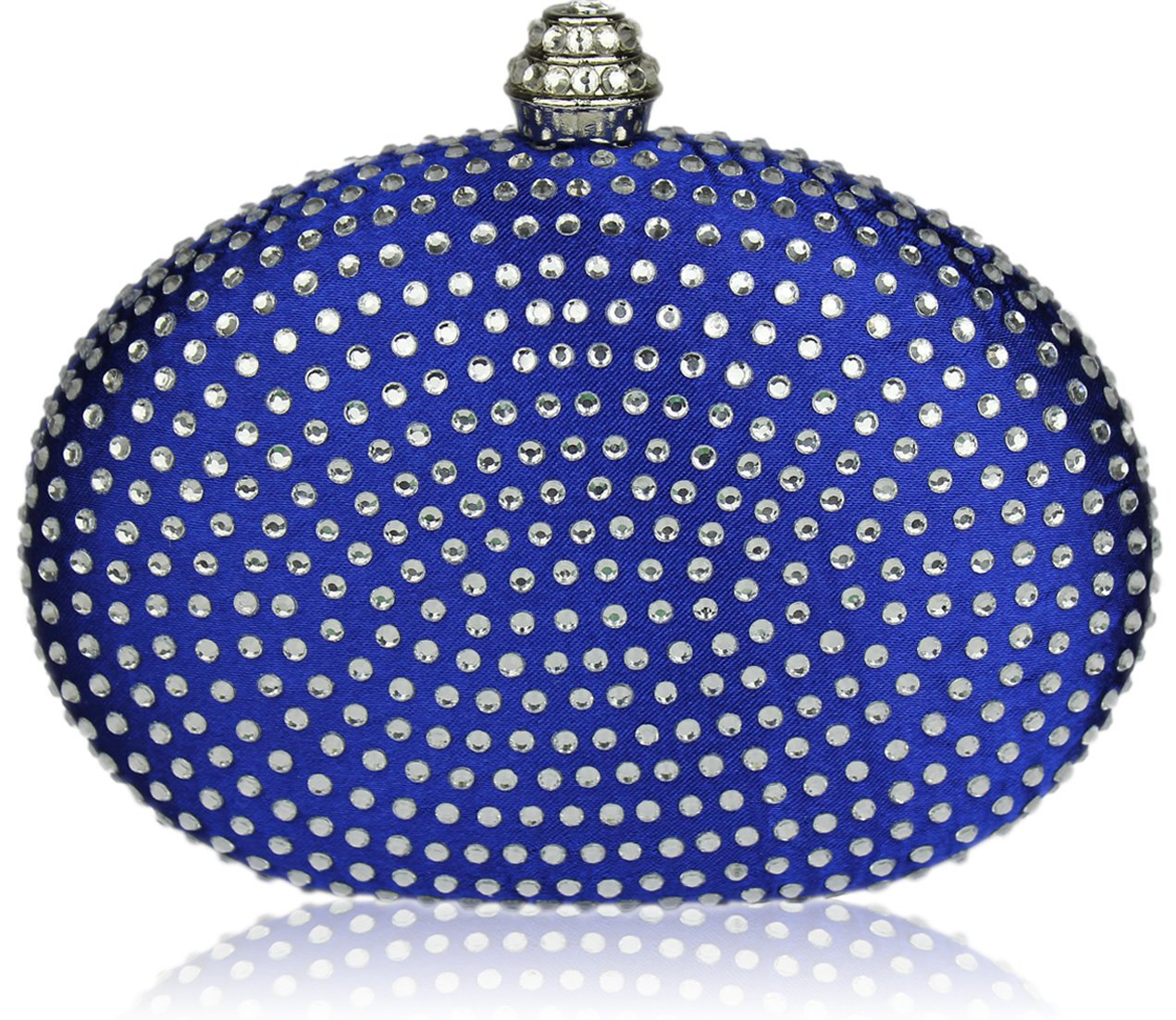 blue diamante clutch bag